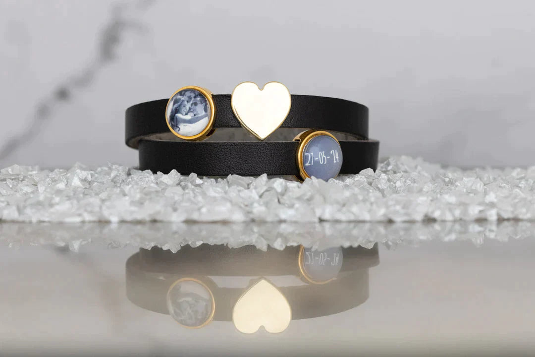 Black Bracelet - 3 charms