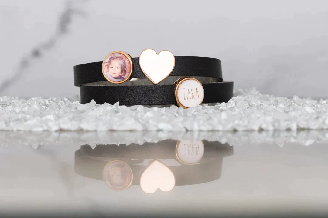 Black Bracelet - 3 charms